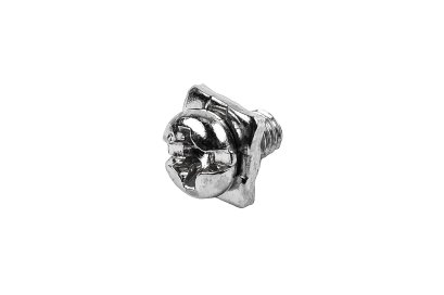 [E] น็อตยึดสายไฟ สแตนเลสชุบนิกเกิ้ล M3x5 mm พร้อมแหวนทรงสี่เหลี่ยม ขนาด 6x6 mm